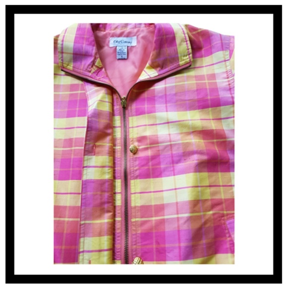 Vintage Oleg Cassini Silk Pink Yellow Jacket Size - Picture 6 of 6